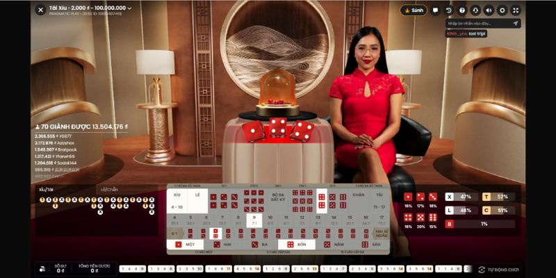 Giao diện chơi Sicbo cùng dealer cực kỳ xinh đẹp